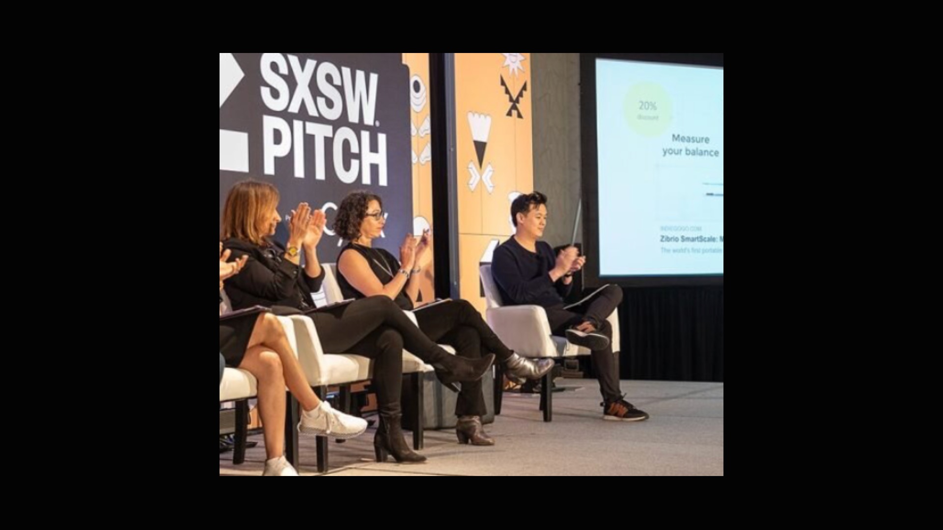 Panel of judges at a pitch competition